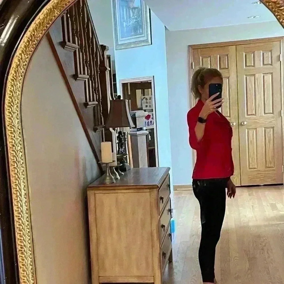 NWOT HALOGEN 3/4 Sleeve Red Ruffle Blazer Jacket Size Small P. - Picture 13 of 13